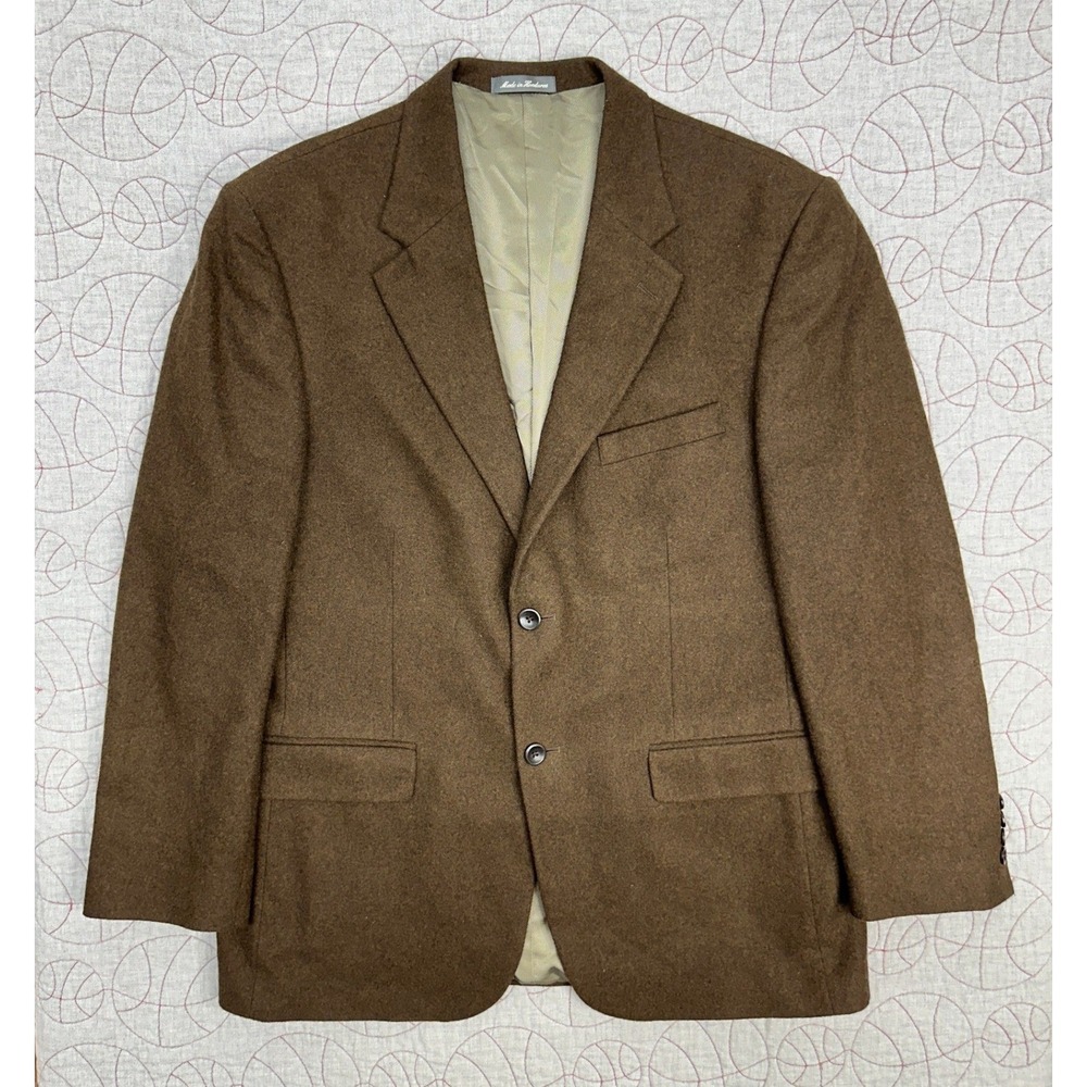 Oscar de la Renta Sport Coat Brown Wool Cashmere Blend / Men's 42R